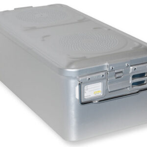 Contenedor de esterilización para instrumental con doble filtro y fondo no perforado – Modelo grande 580 x 280 mm, autoclavable GIMA (Ref. GM37100)