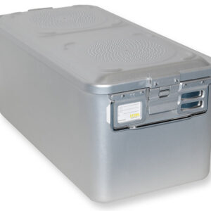 Contenedor de esterilización para instrumental con doble filtro y fondo no perforado – Modelo grande 580 x 280 mm, autoclavable GIMA (Ref. GM37100)