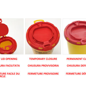 Contenedor de residuos punzantes y cortantes DISPO 0,5 l – GIMA | Caja de 187 unidades (ref. 25781)