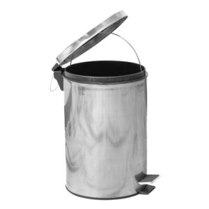 Cubo de basura de acero inoxidable AISI 410 con pedal, 8 litros | Papelera clínica higiénica GIMA (Ref. 44900)