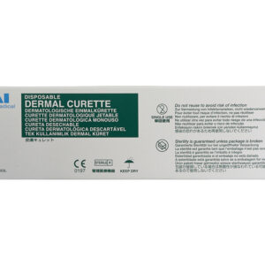 Cureta dermatológica desechable estéril Ø 3 mm – GIMA línea KAI (fabricada en Japón), filo de acero inoxidable semi-afilado y mango ergonómico, caja de 20 uds. (Ref. GM22603)