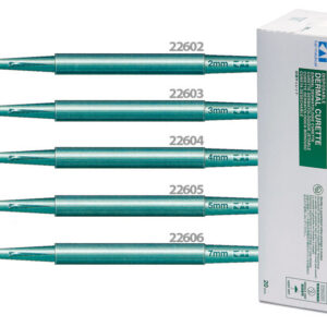 Cureta dermatológica desechable estéril Ø 3 mm – GIMA línea KAI (fabricada en Japón), filo de acero inoxidable semi-afilado y mango ergonómico, caja de 20 uds. (Ref. GM22603)