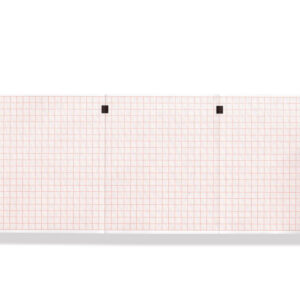 ECG thermal paper 112x90mm x200s pack - red grid