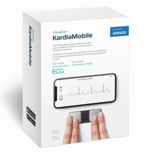 Electrocardiógrafo personal de 1 derivación OMRON KardiaMobile KM-1L-E – ECG de bolsillo con electrodos de dedo y análisis mediante la app Kardia