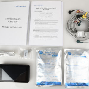 Electrocardiógrafo Portátil GIMA PCECG-500 · Monitor ECG de 6/12 Derivaciones · Análisis Automático con Algoritmo de Glasgow · Ref. 33236