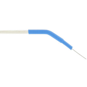 Electrodo de alambre 1 mm angulado 45° – 5 cm, autoclavable hasta 30 veces – para mangos de electrocirugía monopolar de vástago Ø 2,4 mm (GIMA, Ref. 30335)