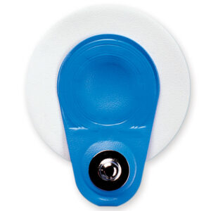 Electrodos ECG desechables Ambu BlueSensor M de espuma con gel húmedo y sensor Ag/AgCl – Conexión 4 mm y snap, 40,8 x 34 mm – Caja de 1000 uds.