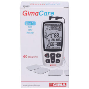 Electroestimulador GIMA-CARE TENS/EMS de 2 canales y 60 programas – Analgesia, electroestimulación muscular y masaje (Ref. GIMA 28405)