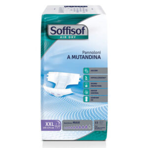 Empapador anatómico desechable para incontinencia SOFFISOF AIR DRY – GIMA (transpirable, con cintas reposicionables, tallas M, L y XXL)