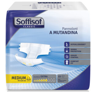 Empapador anatómico desechable SOFFISOF CLASSIC de GIMA – Incontinencia moderada, talla media (M), caja de 90 uds. (ref. 36701)