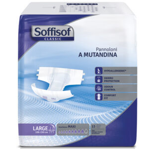 Empapador anatómico desechable SOFFISOF CLASSIC de GIMA – Incontinencia moderada, talla media (M), caja de 90 uds. (ref. 36701)