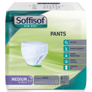 Empapador Tipo Braguita Pull-Up Desechable SOFFISOF Air Dry Pants GIMA – Incontinencia Moderada y Severa, Tallas M-L-XL (Ref. GM36715 a GM36719)