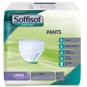 Empapador Tipo Braguita Pull-Up Desechable SOFFISOF Air Dry Pants GIMA – Incontinencia Moderada y Severa, Tallas M-L-XL (Ref. GM36715 a GM36719)