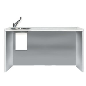 Encimera de Trabajo 156 cm con Lavabo a la Derecha | Módulo Técnico Móvil GIMA Mobile Space – Ref. GM45423