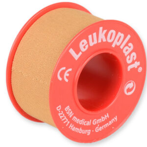 Esparadrapo de Tejido Leukoplast 25 mm x 5 m – Alta Adherencia con Adhesivo de Caucho Natural (BSN / Essity), Caja de 12 rollos, Ref. 01532-00