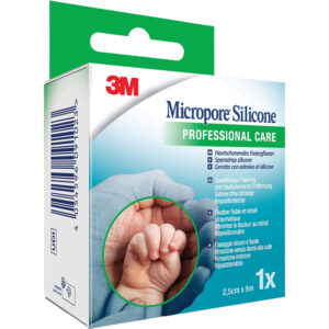Esparadrapo quirúrgico 3M™ Micropore™ S con adhesivo de silicona, estéril 2,5 cm x 5 m – Ref. 2775NP-1 | Fijación delicada para piel sensible