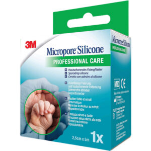 Esparadrapo quirúrgico 3M™ Micropore™ S con adhesivo de silicona, estéril 2,5 cm x 5 m – Ref. 2775NP-1 | Fijación delicada para piel sensible