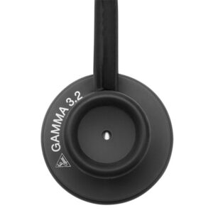 Estetoscopio acústico HEINE GAMMA 3.2 X Series – Negro, pieza torácica doble conmutable de aluminio, tubo de una sola luz 70,5 cm (Ref. M-000.09.947)