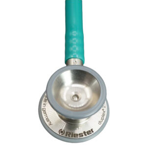 Estetoscopio pediátrico RIESTER DUPLEX® 2.0 en acero inoxidable – Fonendoscopio binaural de doble cabezal para niños, color verde | Ref. GM32339