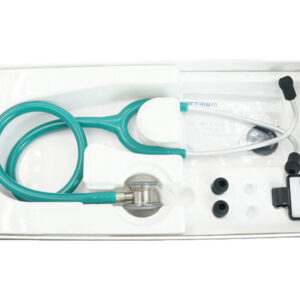Estetoscopio pediátrico RIESTER DUPLEX® 2.0 en acero inoxidable – Fonendoscopio binaural de doble cabezal para niños, color verde | Ref. GM32339