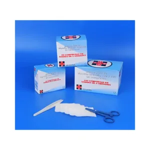 Estuche de gasas estériles 6 cm × 8 cm. Caja con 25 estuches de 25 unidades