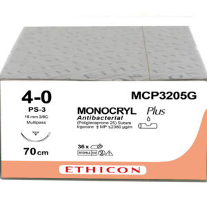 ETHICON MONOCRYL ABSORBABLE SUTURES - gauge 4/0 needle 16 mm