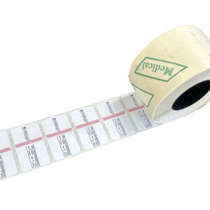 Etiquetas adhesivas de vapor para etiquetadora 32x19 mm con indicador de proceso ISO 11140-1 – Caja de 12.000 uds (24 rollos de 500) – Ref. 35986 (GIMA)