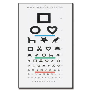 EWING ILLITERATE OPTOMETRIC CHART - 6 m - 28x56 cm