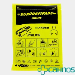 Electrodo desfibrilador adulto estándar Philips con cable interior, compatible con modelos HeartStart ForeRunner, FR2, FR3 y XE XL.