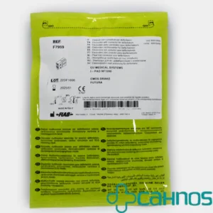 Electrodo desfibrilador adulto estándar con cable interior. Parches para desfibrilador marca CU Medical Systems, modelo CMOS Drake.