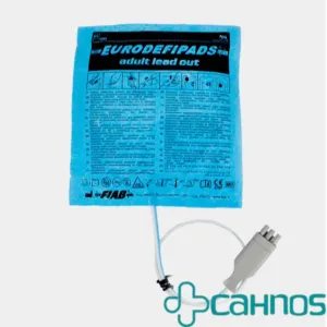 Electrodos desfibriladores estándar para adultos con cable externo. Parches para desfibrilador, marca Metrax Primedic.
