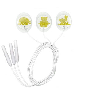 Electrodo ECG desechable precableado pediátrico/neonatal, de espuma 23x30 mm, 90 cm wire, radiolucent FIAB · Ref. F9058/90NRM