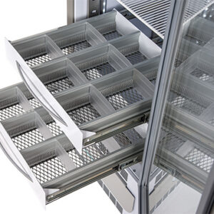 Cajón de aluminio con divisores por mod. 100-140-280 — accesorio Fiocchetti