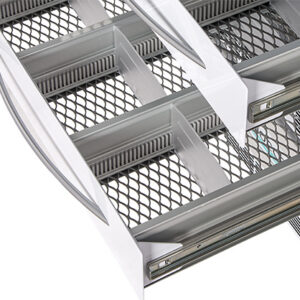 Cajón de aluminio con divisores por mod. 100-140-280 — accesorio Fiocchetti