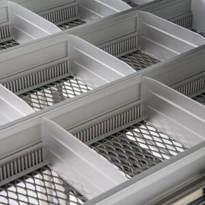 Cajón de aluminio con separadores ajustables para modelo 500 — accesorio Fiocchetti