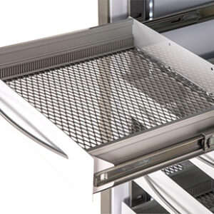 Cajón de aluminio sin separadores modelo 500 — accesorio Fiocchetti