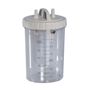 Frasco de aspiración 1 litro con tapa autoclavable 121 °C y sistema antirrebose – Recambio GIMA (Ref. 28226)