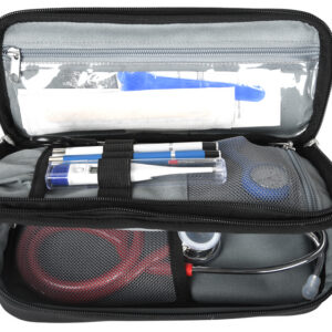 Funda blanda multiusos GIMA para estetoscopio y accesorios de enfermería – Negro, 28 x 12,5 x 6,5 cm (Ref. 27137)