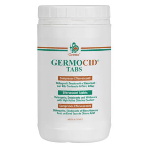 GERMOCID TABS GIMA – Pastillas Efervescentes de Cloro para Desinfección de Superficies (Bote 1 kg, Ref. 36622)
