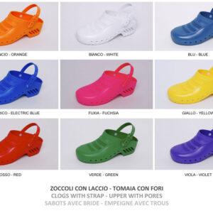GIMA CLOGS - Zuecos sanitarios profesionales fabricados en Italia, con o sin poros y tirante - Tallas 34-48