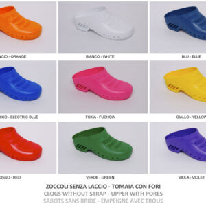 GIMA CLOGS - Zuecos sanitarios profesionales fabricados en Italia, con o sin poros y tirante - Tallas 34-48