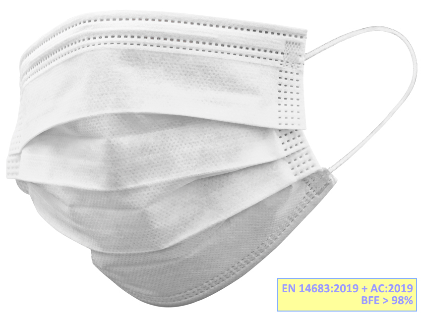 GISAFE 98% FILTERING SURGEON MASK 3 PLY type IIR with loops