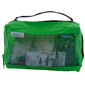 GREEN POUCH WITH HANDLE