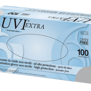 Guantes de Vinilo sin Polvo GIMA – Talla Extra Large, No Estériles, Caja Dispensadora 100 uds. (Ref. GM25635)