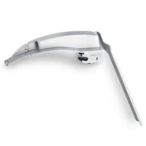 Hoja de laringoscopio MAXLITE FLEXI F.O. MacIntosh de acero inoxidable con punta móvil y fibra óptica, autoclavable 134 °C – GIMA (Refs. GM58078, GM58079, GM58080)