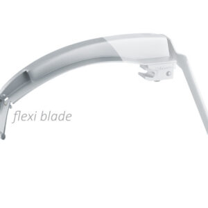 Hoja de laringoscopio MAXLITE FLEXI F.O. MacIntosh de acero inoxidable con punta móvil y fibra óptica, autoclavable 134 °C – GIMA (Refs. GM58078, GM58079, GM58080)