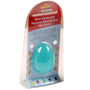 Huevo de gimnasia para manos y dedos SQUEEZE EGG firm azul – TPE, resistencia variable | GIMA | Ref. 47143