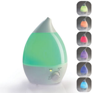 Humidificador ultrasónico de niebla fría HUMI-RAINBOW GIMA | Depósito 2,8 L, iluminación LED de 7 colores y salida orientable 360° | Ref. 28070