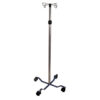 I.V.STAND ON 4 WHEELS TROLLEY - stainless steel - 4 s/s hooks