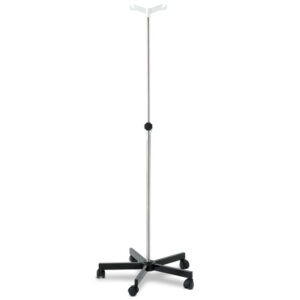 I.V.STAND ON 5 WHEELS TROLLEY - 2 hooks - disassembled